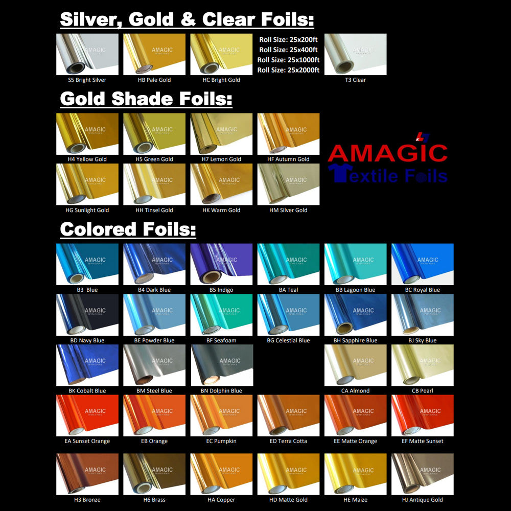 Amagic Textile Heat Press Foil For Screen Printing Swatch Book