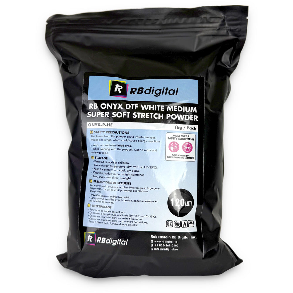 RB Onyx DTF White Medium Super Soft Stretch Powder