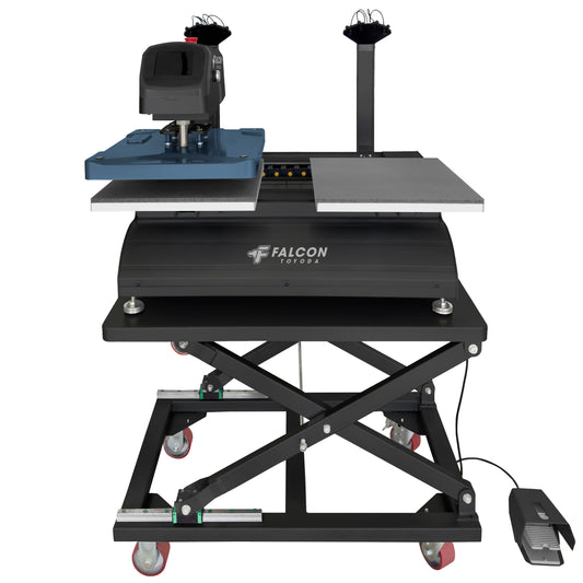 Toyoda Falcon Electric Auto Dual 16” X 20” Heat Press With Foot Pedal, Lasers & Table