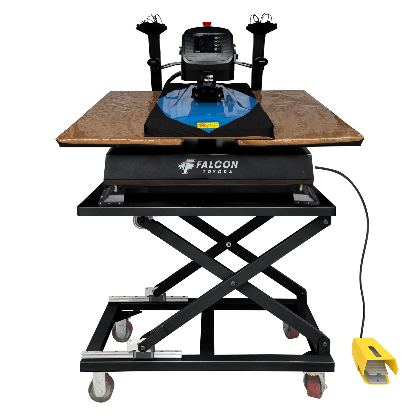 Toyoda Falcon Pneumatic Semi-Auto Dual 16” X 20” Heat Press With Lasers & Stand