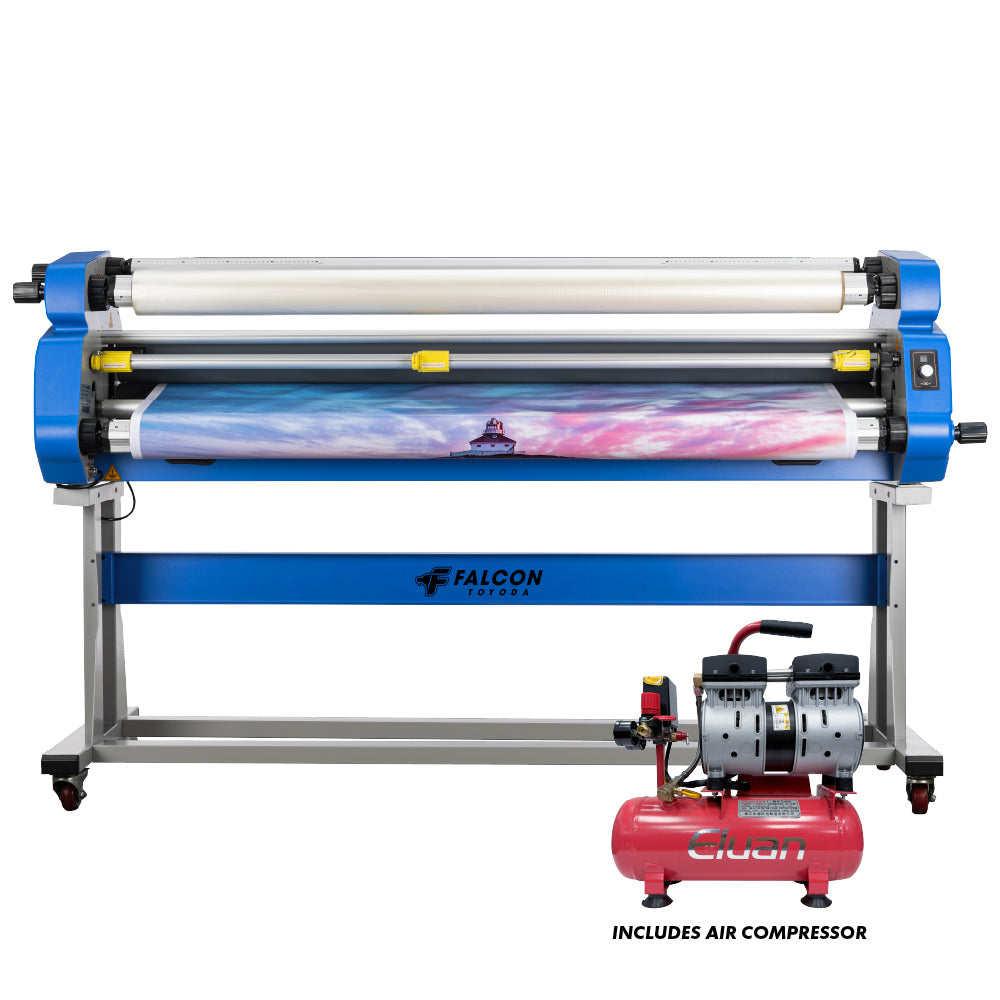 Toyoda Falcon 64" Pneumatic Top Heat Laminator with Air Compressor