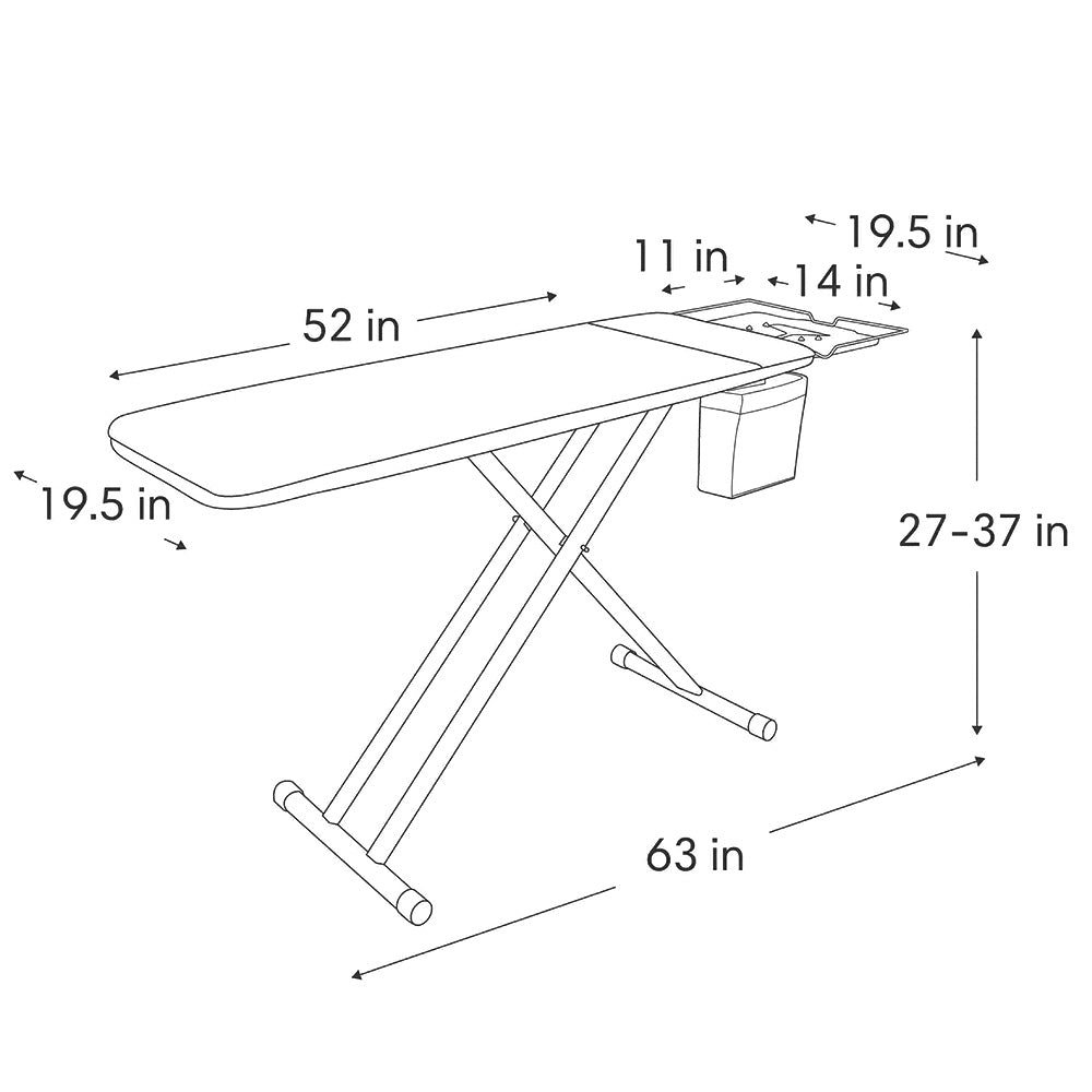 The Longboard (Rectangular 52" x 19.5" Ironing Board with Verafoam Cover)