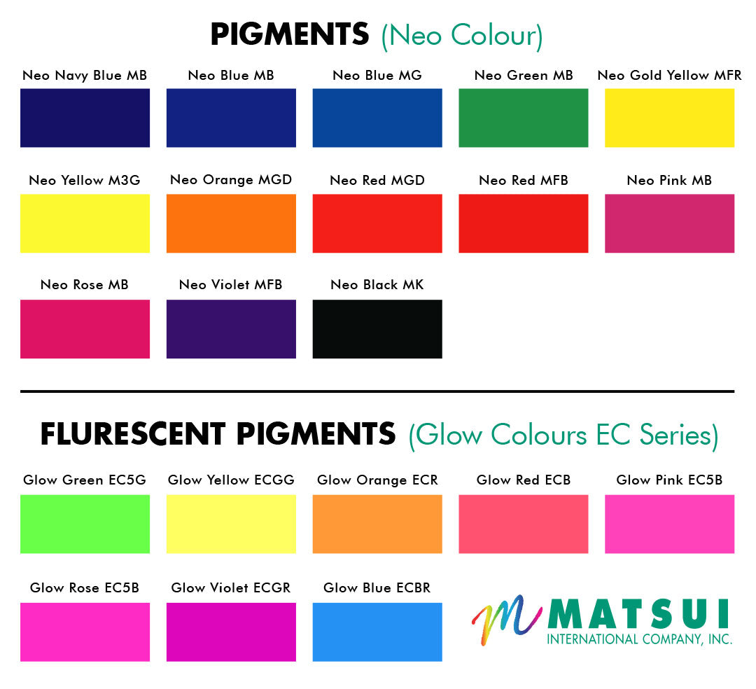 Matsui Brite Discharge Neo Pigment and Glow Colours Starter Kit