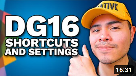 DG16 Shortcuts & Settings