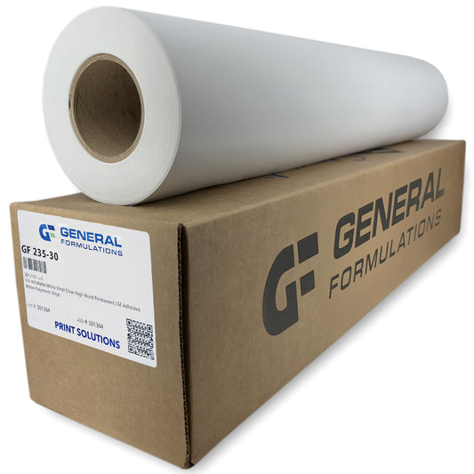 GF 235 - 4.0 Mil Matte White Vinyl Clear High-Bond Permanent LSE Adhesive