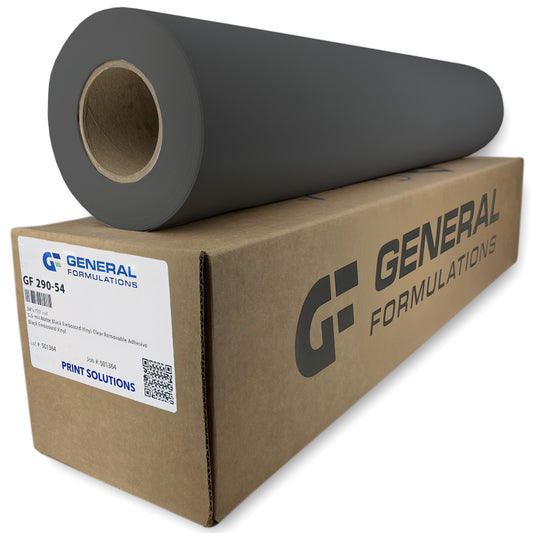 GF 290 - 5.0 Mil Matte Black Embossed Vinyl Clear Removable Adhesive
