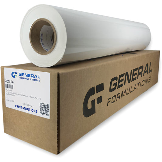 GF 365 - Gloss White Vinyl with Clear Permanent Adhesive