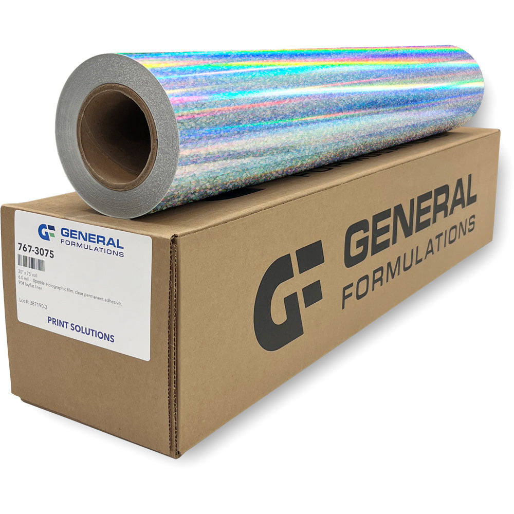 GF 767 - Sparkle Holographic Film with Clear Permanent Adhesive