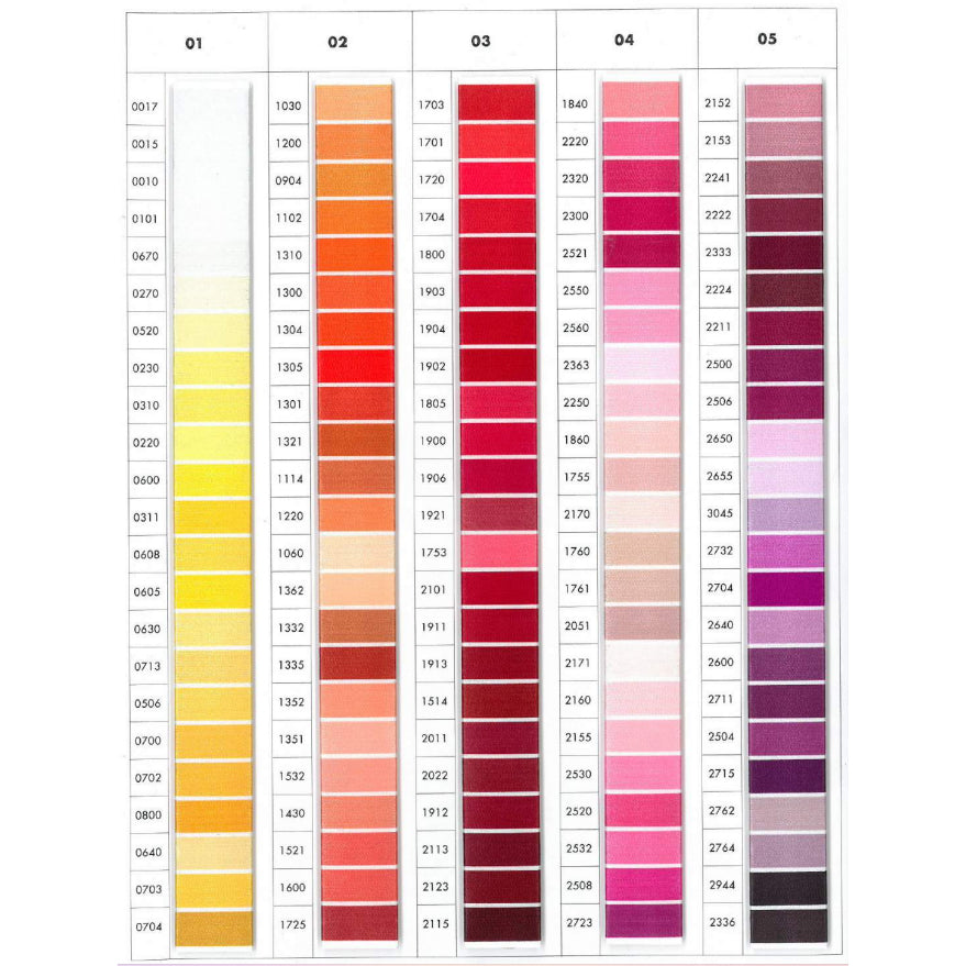 All 390 Colours of ISACORD 40 KS 5000M - 100% Polyester Embroidery Thread