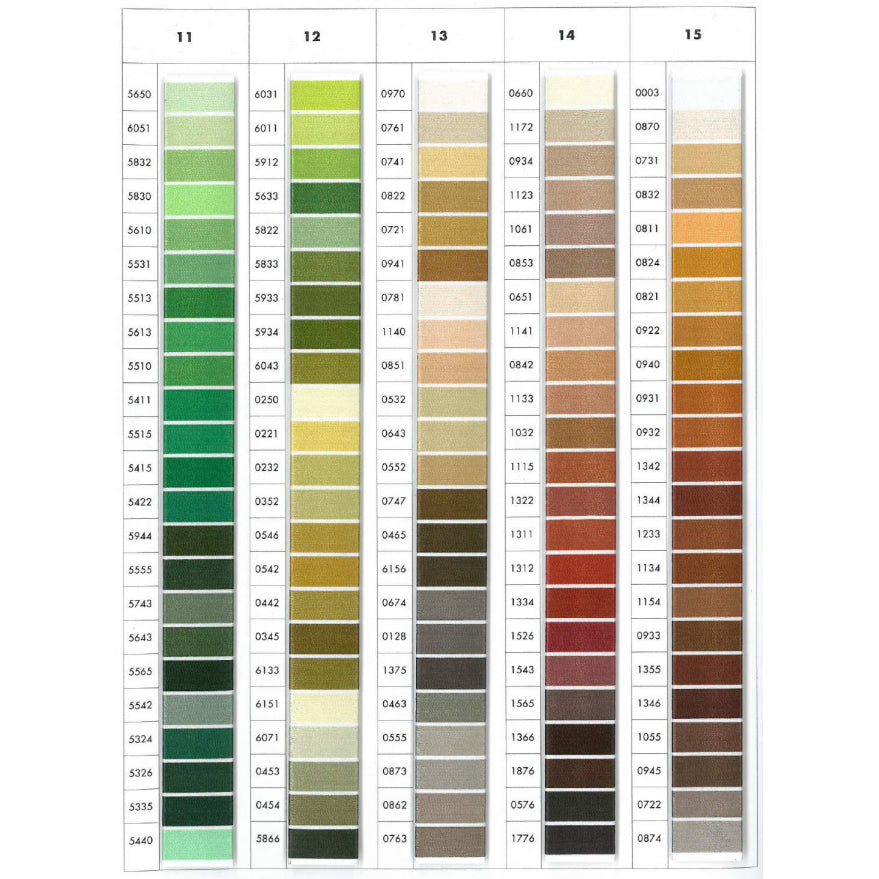 All 390 Colours of ISACORD 40 KS 5000M - 100% Polyester Embroidery Thread