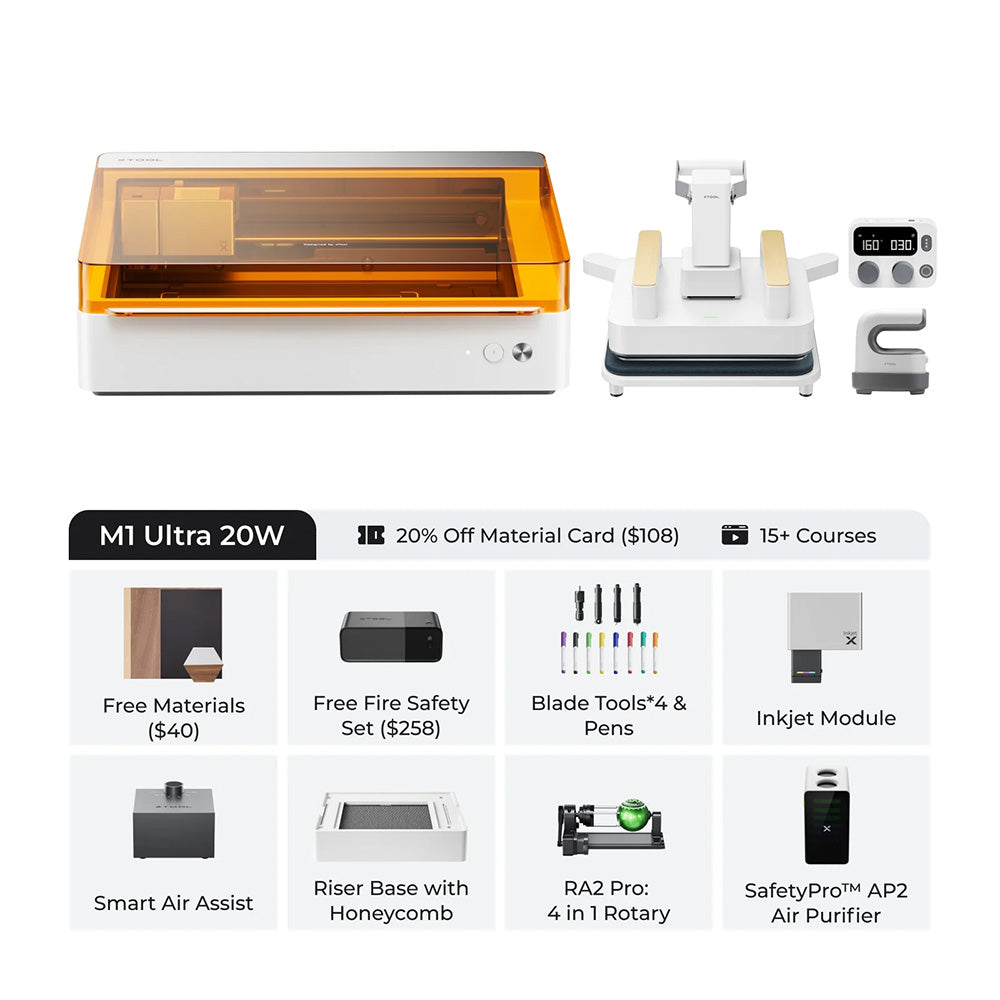 xTool M1 Ultra (20W Desktop Diode Laser Engraver/Cutter, Plus 4-in-1 Craft Machine)