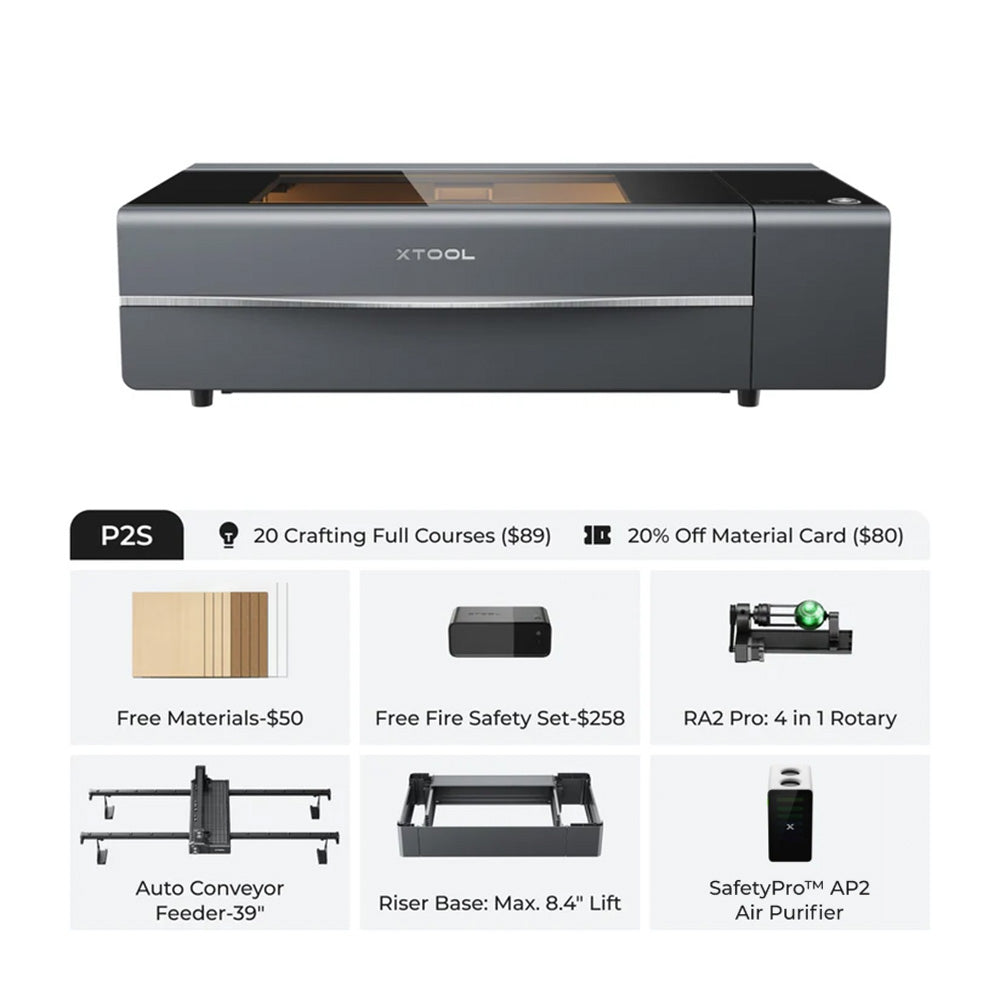 xTool P2S (55W Desktop CO2 Laser Engraver/Cutter)