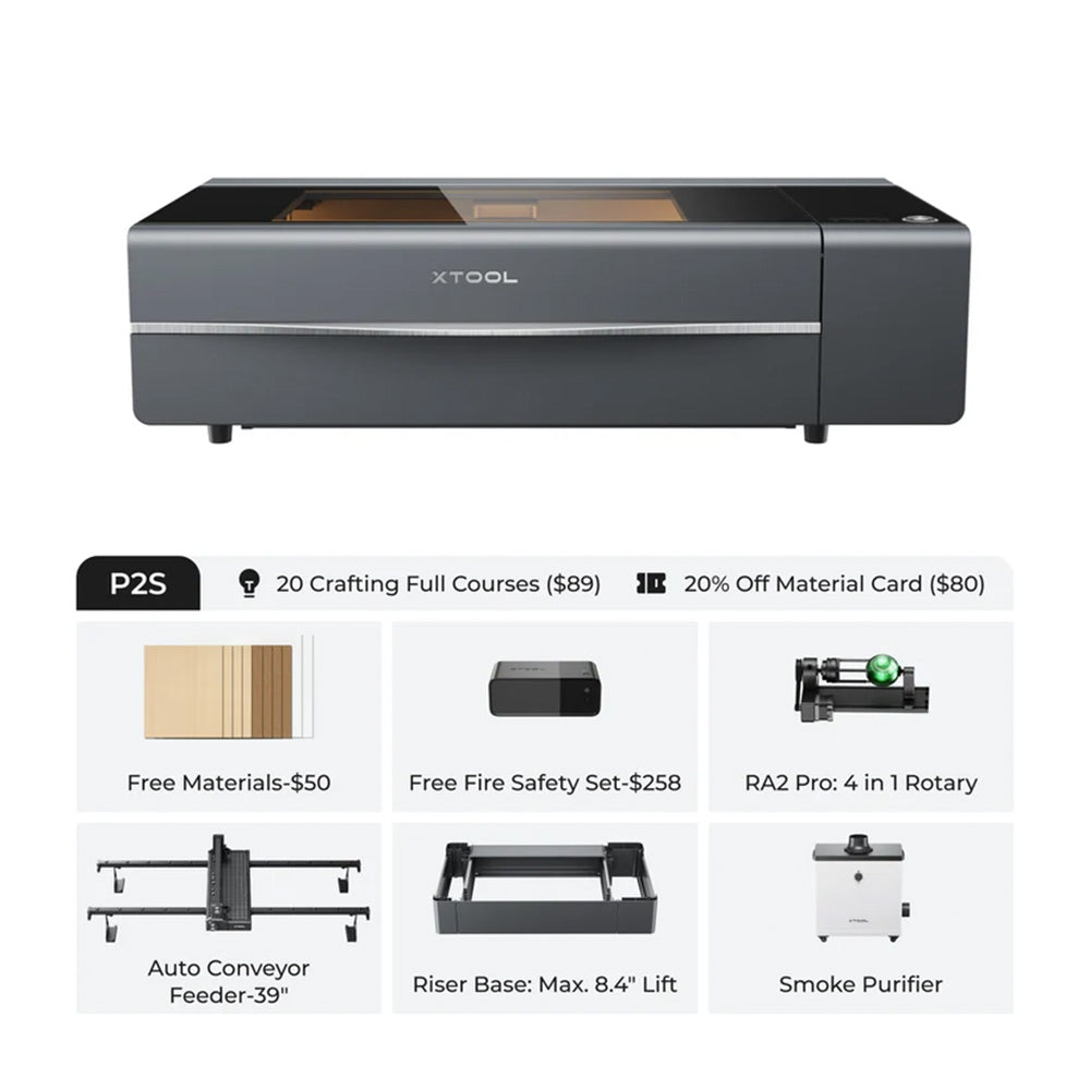 xTool P2S (55W Desktop CO2 Laser Engraver/Cutter)