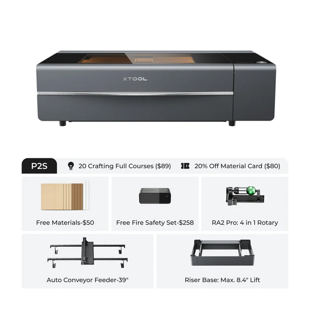 xTool P2S (55W Desktop CO2 Laser Engraver/Cutter)