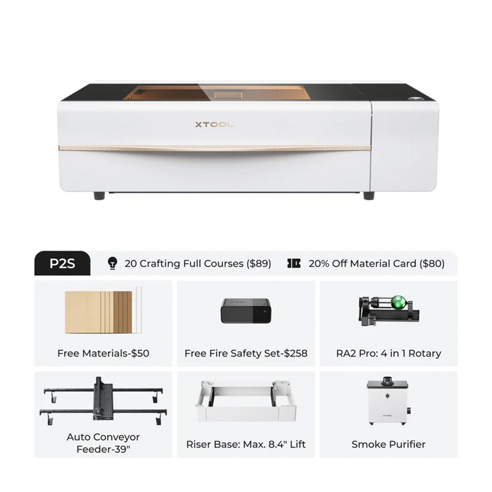 xTool P2S (55W Desktop CO2 Laser Engraver/Cutter)