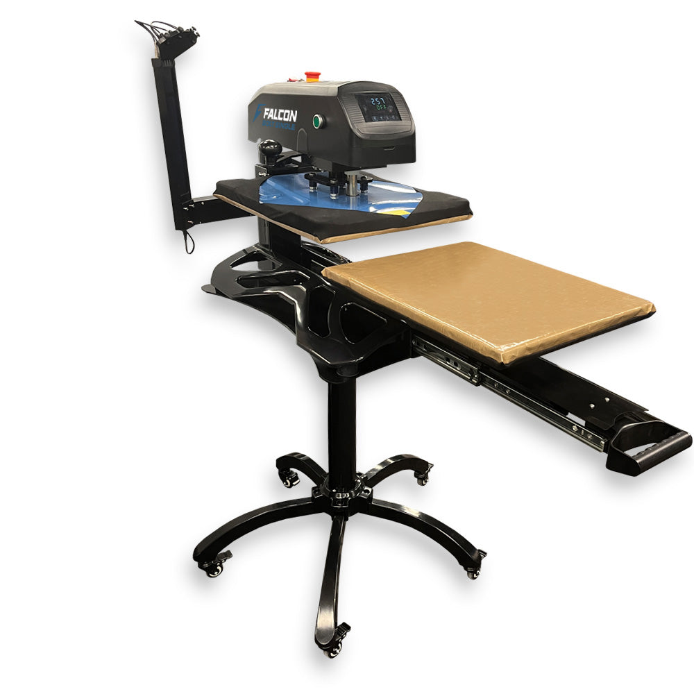 Presse à chaud électrique Toyoda Falcon à dégagement automatique 16” x 20” pivotante/extensible avec lasers et support