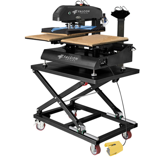 Toyoda Falcon Pneumatic Semi-Auto Dual 16” X 20” Heat Press With Lasers & Stand