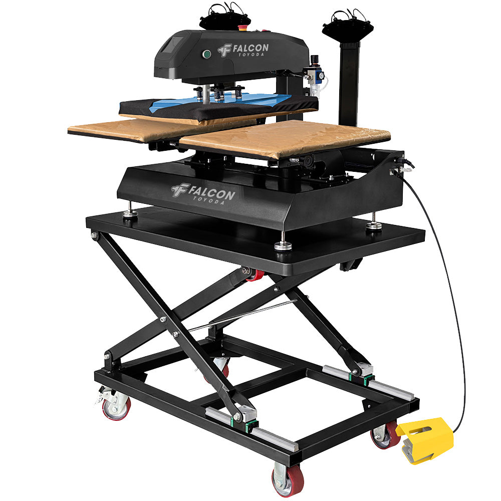 Toyoda Falcon Pneumatic Semi-Auto Dual 16” X 20” Heat Press With Lasers & Stand