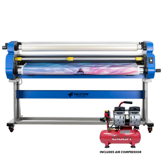 Toyoda Falcon 64" Pneumatic Top Heat Laminator with Air Compressor