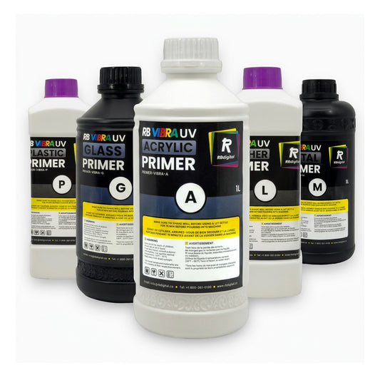 RB Vibra UV Printing Primer Bundle (Leather, Metal, Plastic, Acrylic, Glass)