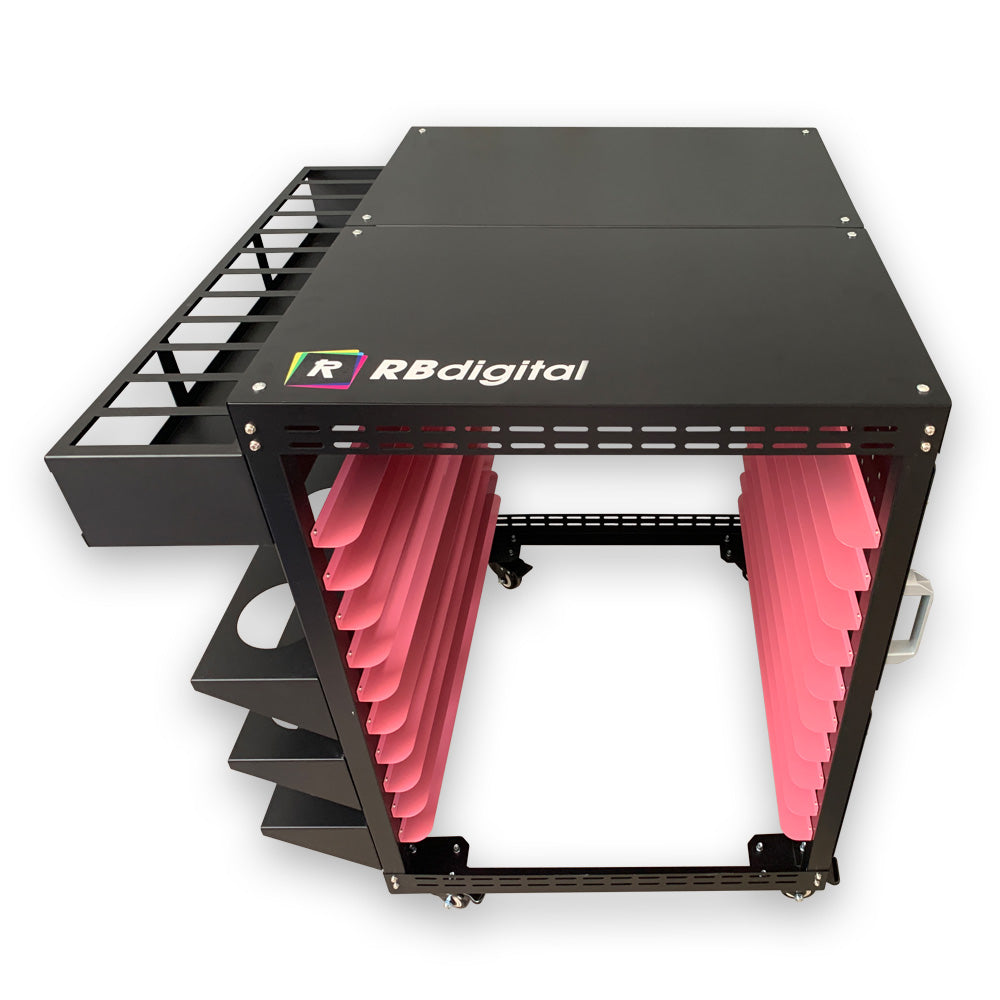 RB Digital Screen Printing Work Cart With Screen Rack