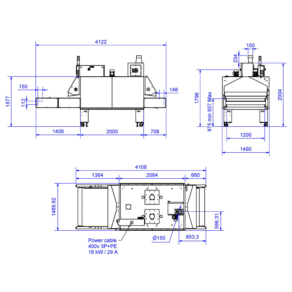 Dual 1200 Forced Air Conveyer Dryer